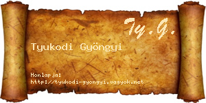Tyukodi Gyöngyi névjegykártya
